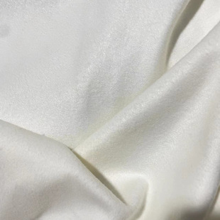 冬季单面羊绒面料白色系(白色系，)磨毛羊绒布料布头，纯色羊毛呢子大衣面料