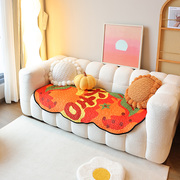 卡通喜庆四季布艺沙发垫客厅组合防滑抗皱沙发巾不规则异形坐垫罩