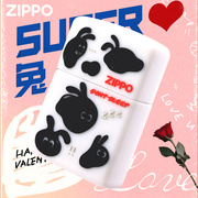 Zippo打火机Super兔夜光硅胶外壳正版防风煤油恋爱送男友礼物