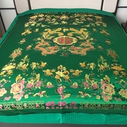 大绿色龙凤百子图四件套结婚庆被套杭州丝，绸缎被罩新婚全棉绿床单