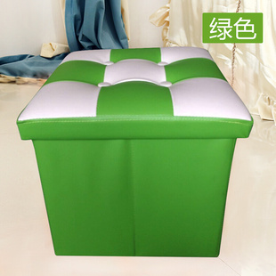 定制多功能可折叠皮革储物收纳凳大号有盖正方形整理箱可坐凳子储