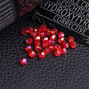 468mm红色水晶，珠子菱形玻璃尖珠手工串珠，散珠diy手链项链人造