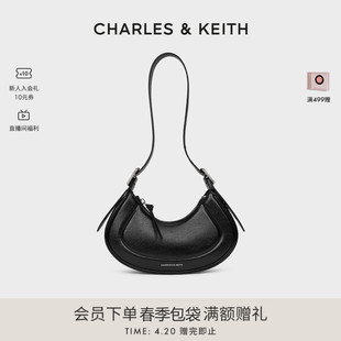 charles&keith春夏女包，ck2-20271258单肩腋下petra豌，豆包新月包女