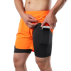 运动跑步短裤男子假两件田径裤弹力紧身内衬透气速干可装手机