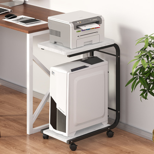 电脑主机托架可移动主机箱带滑轮底座置物架一体台式打印机置物架