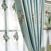 欧式布艺浮雕提花高精密(高精密)遮光卧室客厅，阳台落地窗窗帘布料成品