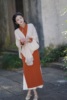 她来了复古馆柿柿如意旗袍，冬季长袖优雅新中式风中长款连衣裙