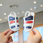 2023夏季男宝宝叫叫鞋小童学步鞋包头女童凉鞋，1到3岁软底婴儿鞋子