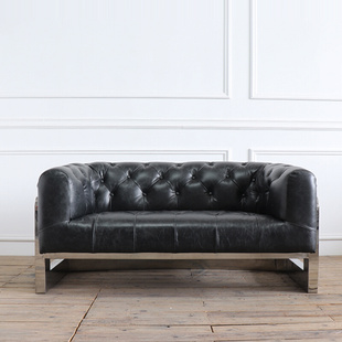 北欧皮艺沙发创意个性，头层油蜡牛皮客厅沙发，组合单双三人位