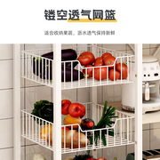 可移动厨房置物架子多功能落地蔬菜微波炉篮子多层家用储物收纳架