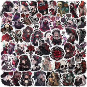 50张哥特风玫瑰女孩涂鸦贴纸装饰行李箱吉他手机壳电脑个性贴画