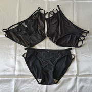 黑色性感内裤3条装蕾丝冰丝多款中低腰裤衩镂空激情时尚无痕舒适