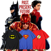 电影闪电侠联名T恤DC正义联盟蝙蝠侠 女超人周边夏季宽松大码短袖