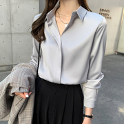 白领哥弟新2025春秋款100%真丝衬衫女长袖高级感职业装桑蚕丝上衣