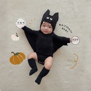 万圣节婴儿服装蝙蝠造型装扮cos男宝宝包屁衣服派对爬服儿童服饰