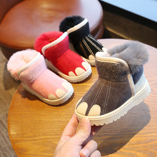 儿童雪地靴冬季男童鞋子1—7岁女童加绒加厚宝宝冬天保暖棉鞋
