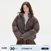 3S3女装韩系冬季加厚设计感两面穿短外套休闲宽松潮牌高级感棉服