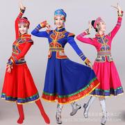 蒙古族演出服女装内蒙古舞蹈服装，蒙古袍成人少数民族表演服裙