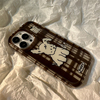棕色格子小狗适用iphone14promax苹果13手机壳iphone12硅胶11保护套趣味可爱气囊透明高级全包防摔网红