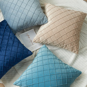 ins风沙发靠枕套不含芯，荷兰绒现代简约居家沙发菱形格抱枕套