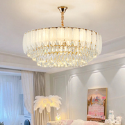 轻奢客厅水晶法式奶油风吊灯2024年餐厅卧室羽毛灯大气吊灯具