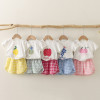韩版水果格子两件套儿童套装夏季男女童婴儿宝宝短袖短裤