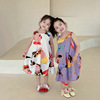 女童韩版裙子卡通可爱姐妹装公主裙，2024夏装连衣裙外贸童装潮