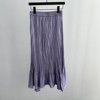 紫色半身裙女夏季设计感小众高腰显瘦中长款百褶a字松紧腰