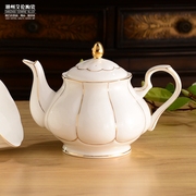 欧式描金骨瓷下午茶壶，骨瓷咖啡壶欧式咖啡壶，欧式茶具咖啡套具单卖
