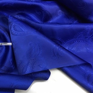 宝蓝半棉如意花里布夹里布，衬布防静电西服，大衣里衬料高定服饰里衬