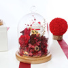 招财猫永生花玻璃罩礼盒七夕情人节创意玫瑰保鲜花送女友礼物
