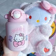 HelloKitty正版凯蒂猫可爱萌系公仔送礼盒保温杯女孩316吸管杯子