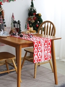 圣诞节桌旗北欧现代布艺餐桌茶几节日新年家居商场红色装饰长盖布