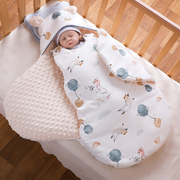初生婴儿纯棉抱被春秋冬季加厚睡袋新生儿宝宝，产房襁褓夏季包被薄