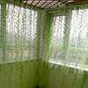 田园风格窗纱成品绿色柳叶，纱帘客厅卧室阳台，落地窗全遮光窗帘