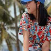 夏威夷热带风情花衬衫泰式复古短袖休闲沙滩度假学生男女情侣衬衣