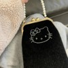 自制黑色 Hello Kitty马海毛口金包 高颜值手提包斜垮包单肩包女