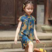 女童旗袍2024中式唐装裙子夏季洋气连衣裙女童中国风改良汉服