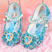 水晶鞋女儿童爱莎公主，鞋子女童礼服软底童鞋，小女孩亮晶晶水钻单鞋