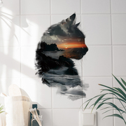 猫咪风景艺术墙贴纸卫生间马桶贴装饰布置寝室床头墙面遮挡洞自粘