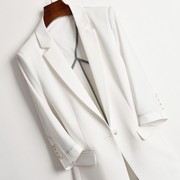 白色小西装外套女夏季薄款气质夏天时尚显瘦女士纯色西服夏款
