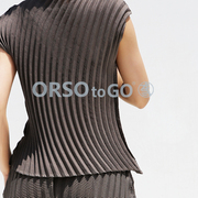 ORSOtogo褶皱套装T恤休闲阔腿裤高端气质大码设计师原创女装品牌