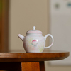纯手绘桃粉小品壶茶壶，单个家用陶瓷冲茶器带过滤泡茶水壶功夫茶具