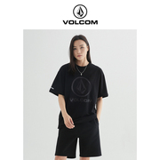 VOLCOM钻石户外品牌简约纯色体恤衫2023夏季男生印花短袖T恤