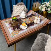 欧式PVC软玻璃桌垫免洗防水防油餐桌台布书桌垫透明印花茶几桌布
