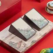 素雅普洱礼盒装空盒高档精致莓茶岩茶摆泡袋茶叶，包装盒空礼盒
