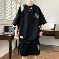 夏季韩版t恤男孩12-15岁青少年学生，13短袖短裤，14帅气休闲男装套装