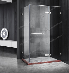 长方形无框淋浴房细拉杆沐浴房整体浴室简易不锈钢平开门隔断屏风
