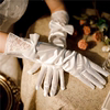 新娘婚纱手套结婚礼服气质缎面，蕾丝长款白色，优雅韩版全指春秋冬季