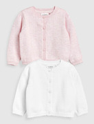 英国NEXT童装春女婴宝宝白色粉色薄针织开衫毛衣外套2件